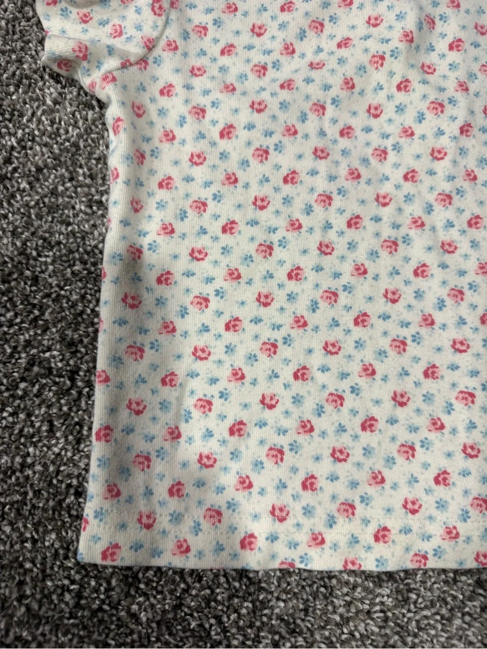 Vintage Gymboree Cream Tee with Pink & Blue Floral Print